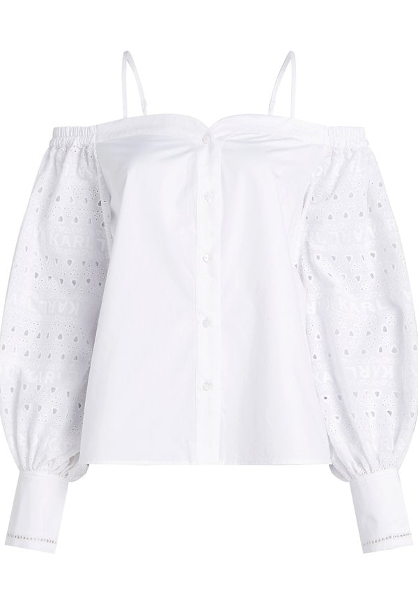 KARL LAGERFELD OFF SHOULDER EMBROIDERY