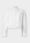 Calvin Klein Jeans CROPPED - Button-down blouse - brilliant white