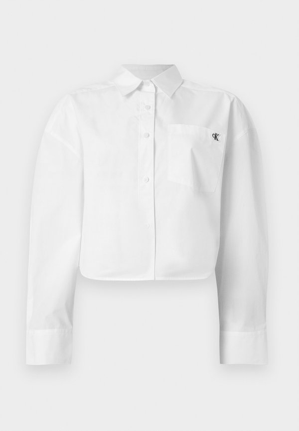Calvin Klein Jeans CROPPED - Button-down blouse - brilliant white