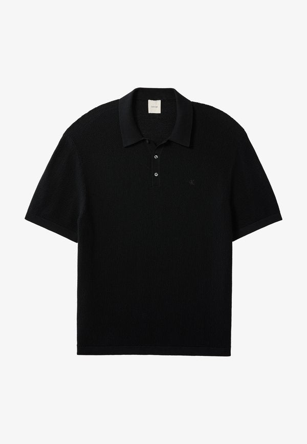 Calvin Klein TEXTURED - Polo shirt - black