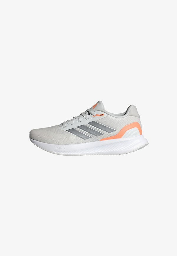adidas Performance RUNFALCON 5 - Road running shoes - crystal white   iron metallic   beam orange