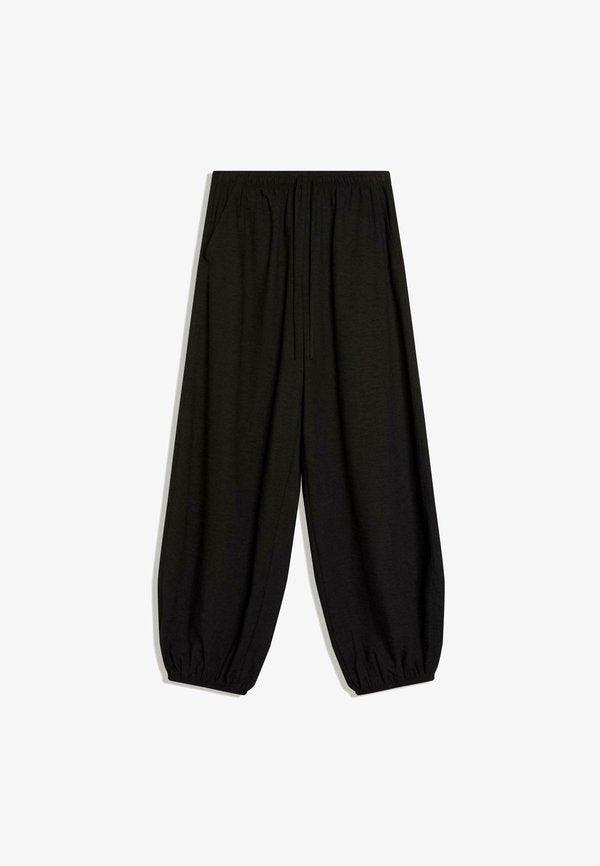 Bershka RUSTIC BLOOMER - TROUSERS - Trousers - black