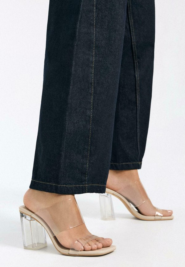 Bershka VINYL - Heeled mules - transparent