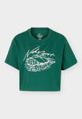 Nike Performance TEE SLAM CROP - Print T-shirt - gorge green