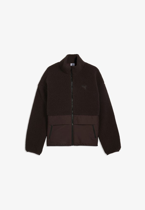 Puma HYBRID RE:FIBRE SHERPA JACKET M UNISEX - Fleece jacket - chocolate fondue