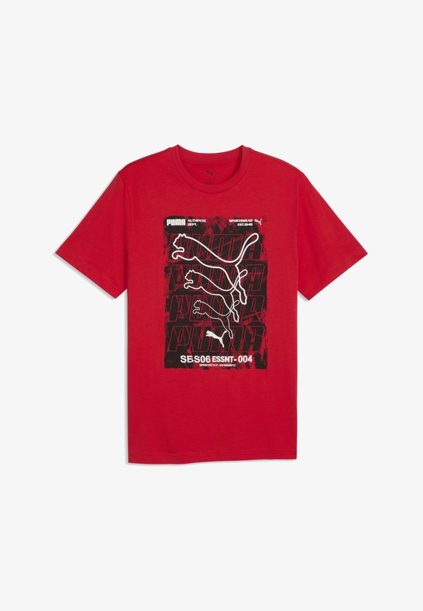 Puma GRAPHICS BOX T-SHIRT - Print T-shirt - for all time red