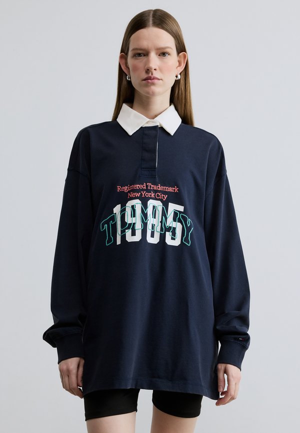 Tommy Jeans LOGO EMBROIDERY JERSEY OVERSIZED RUGBY SHIRT