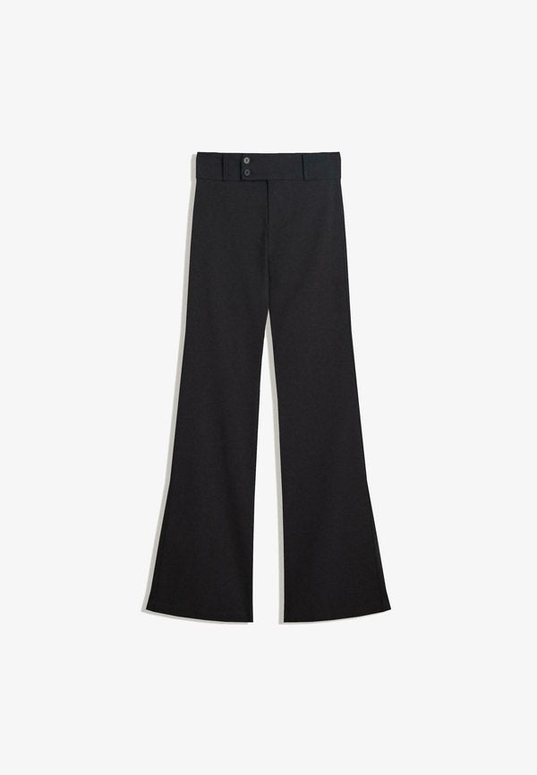 Bershka FLARED BENGALINE - TROUSERS - Trousers - black