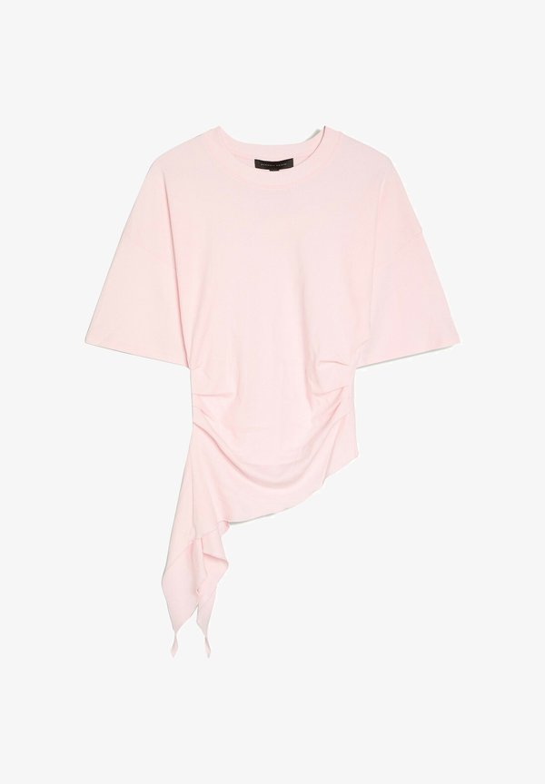 Bershka GATHERED SHORT SLEEVE - T-SHIRT 01429360 - Print T-shirt - light pink