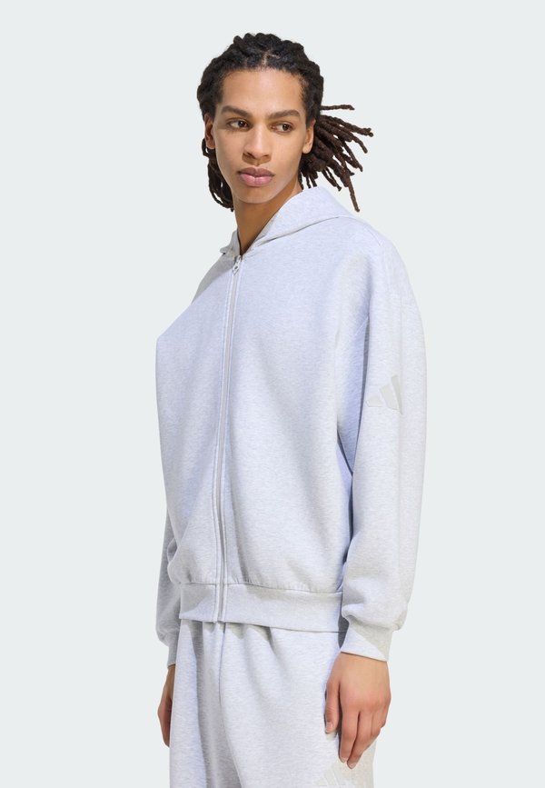 adidas Sportswear SOFT LUX FULL-ZIP HOODIE - Zip-up sweatshirt - light grey heather