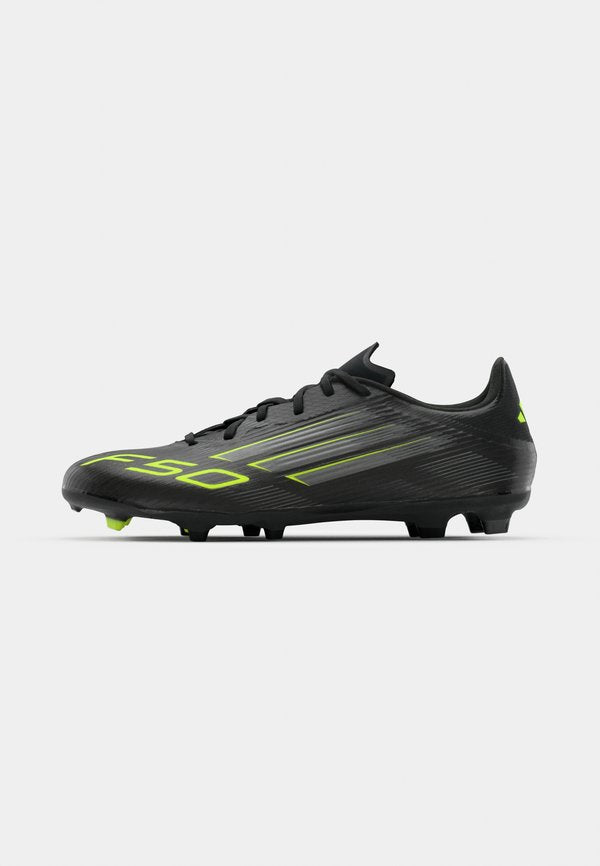 adidas Performance F50 LEAGUE FIRM GROUND FOOTBALL BOOTS - Firm-ground football boots - core black/iron metallic/lucid lemon