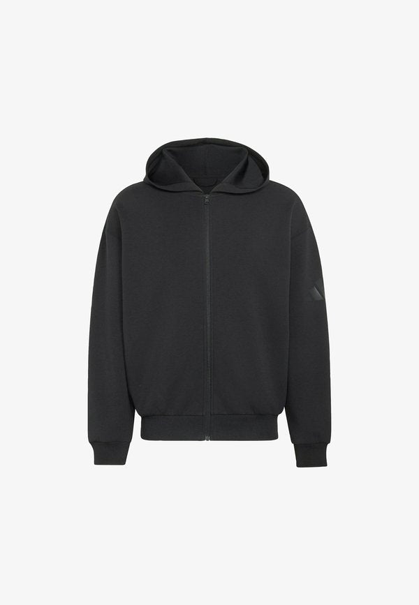 adidas Sportswear SOFT LUX FULL-ZIP HOODIE - Zip-up sweatshirt - black