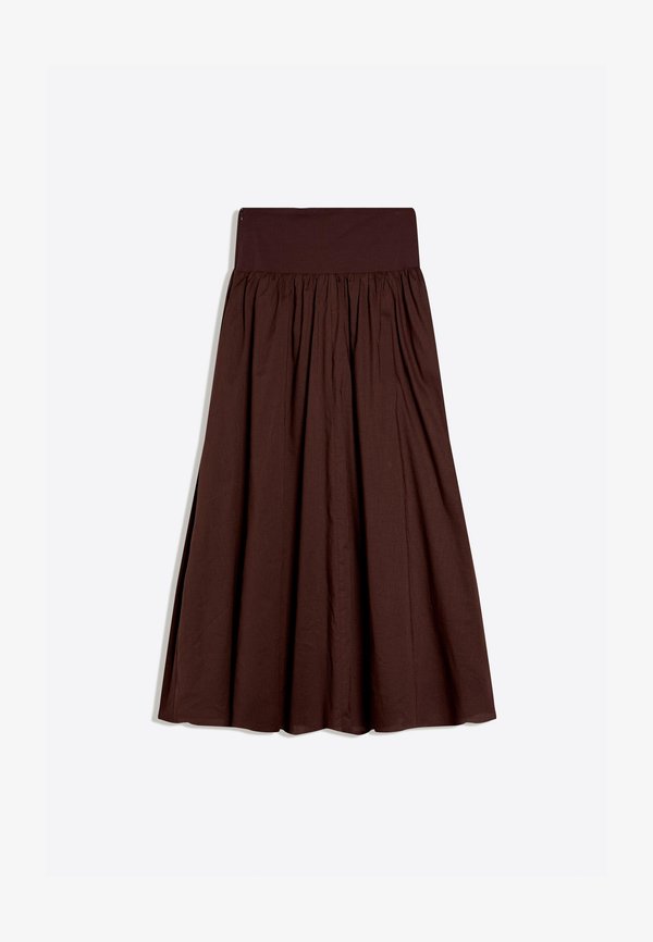 Bershka MAXI SKIRT - Maxi skirt - dark brown