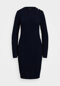 Lauren Ralph Lauren BUTTON TRIM ARAN KNIT SWEATER DRESS