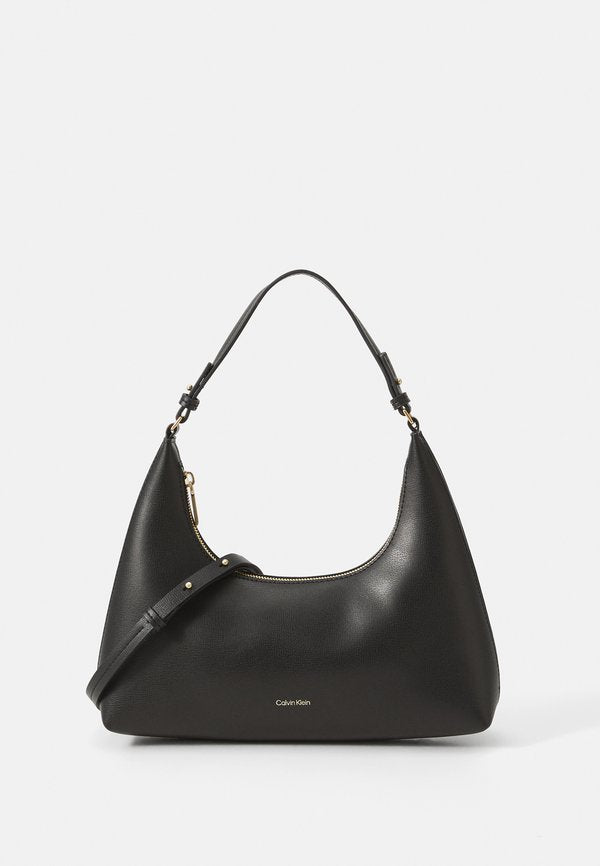 Calvin Klein FOIL LOGO - Handbag - black/toasted coconut