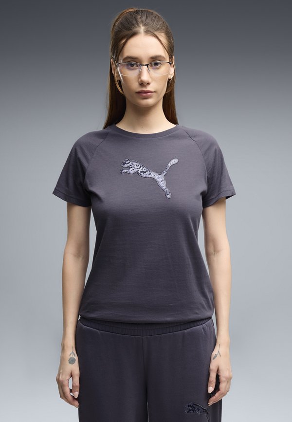 Puma SEQUINS TEE - Print T-shirt - inky depths