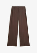 Bershka WIDE - Trousers - dark brown