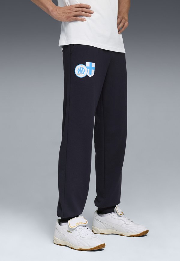 Puma OLYMPIQUE DE MARSEILLE FTBLCULTURE - Tracksuit bottoms - new navy- white