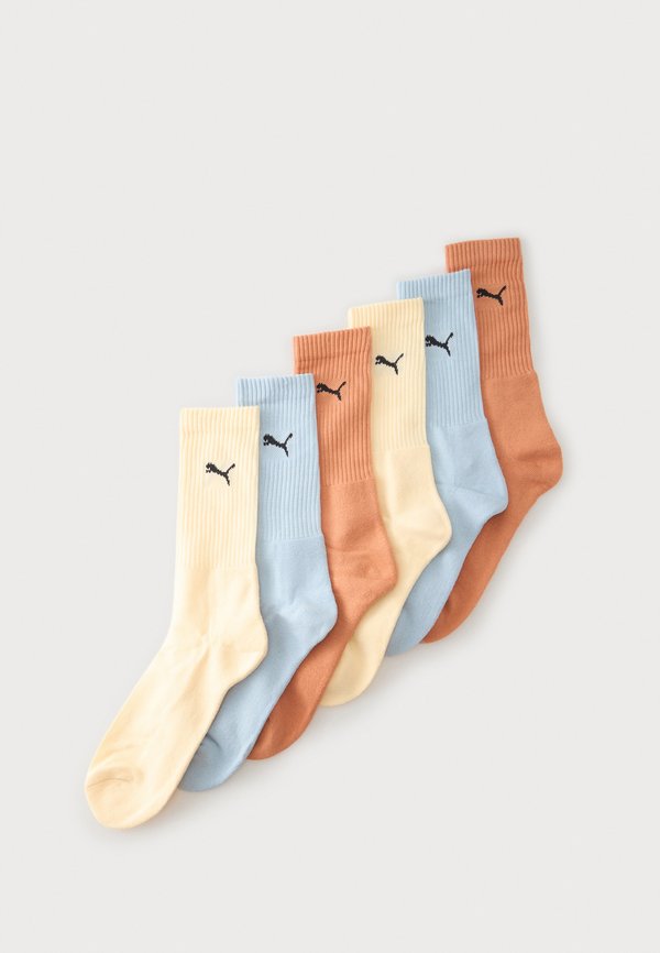 Puma CREW UNISEX 6 PACK - Socks - blue/soft yellow/cinnabar