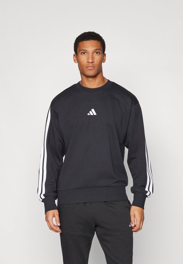 adidas Sportswear ESSENTIALS THREE STRIPES FRENCH TERRY - Sweatshirt - black   white