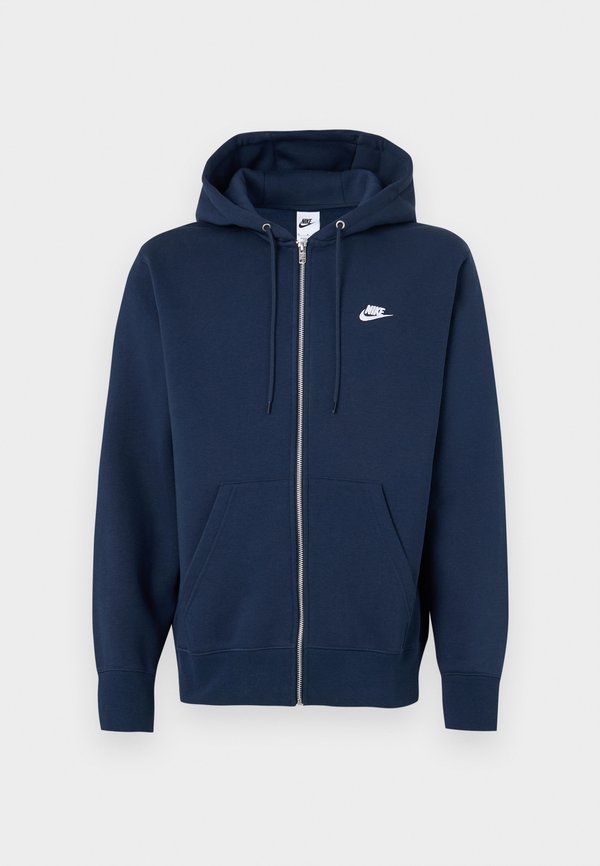 Nike Sportswear M NK CLUB BB FZ HOODIE - Zip-up sweatshirt - obsidian obsidian white