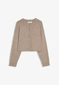 Bershka CREW NECK WITH BUTTONS - KNIT CARDIGAN - Cardigan - sand