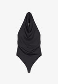 Bershka GATHERED HALTER-NECK - BODYSUIT - Top - dark grey