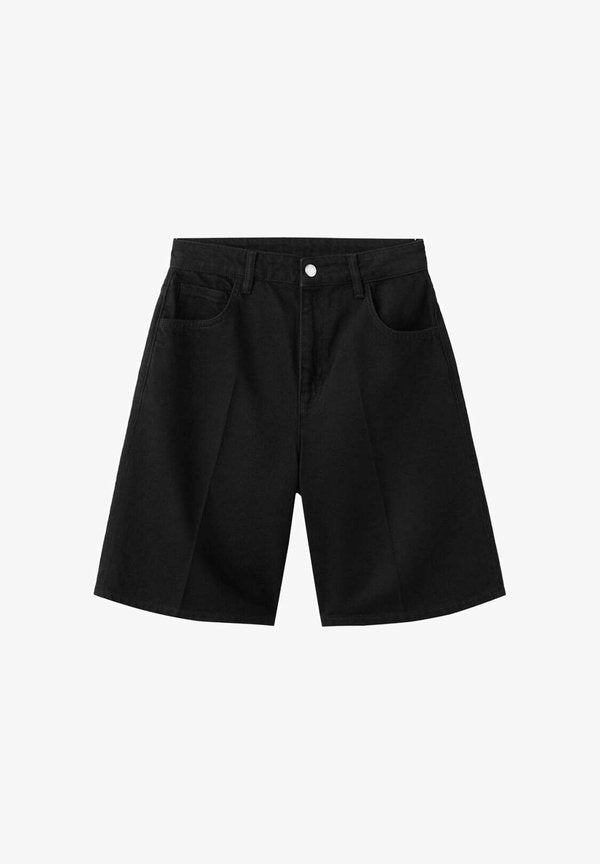 Mango ADULT - Denim shorts - black denim