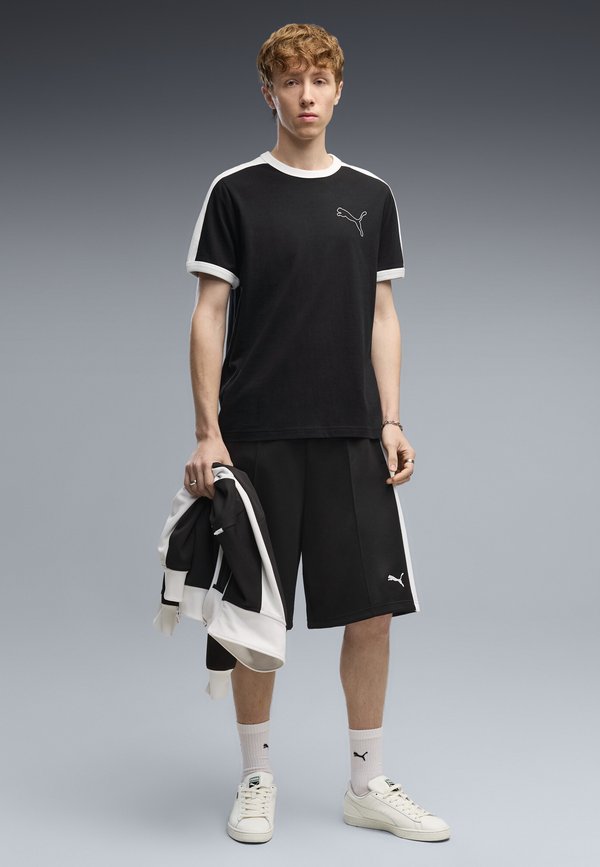 Puma T7 LOVE OF THE CAT RINGER TEE - Print T-shirt - black