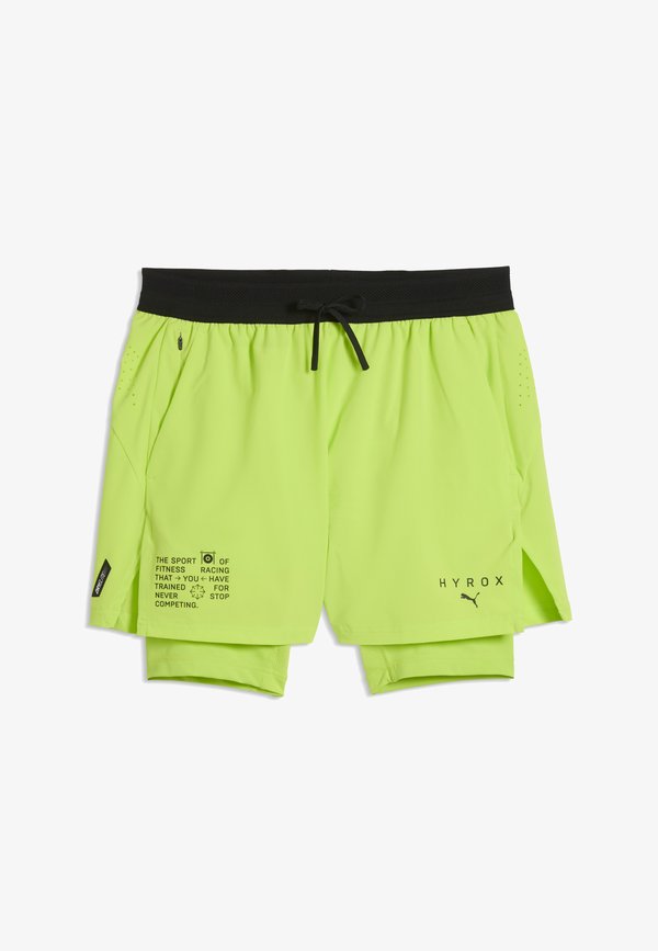 Puma M PUMA X HYROX 2IN1 PWRMODE SHORT - 2-in-1 shorts - sunny lime