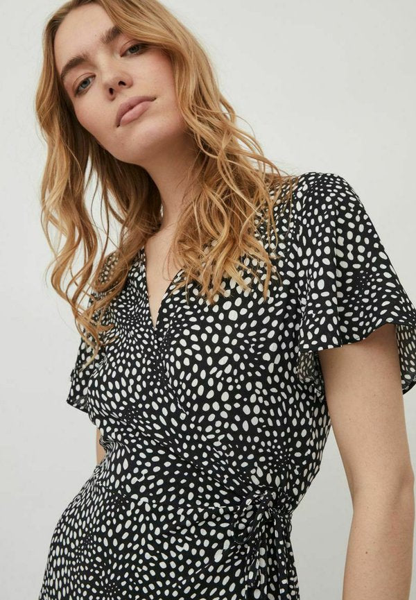 VILA VILOVIE S/S WRAP MIDI DRESS - NOOS