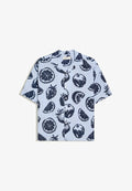 Bershka SHORT SLEEVE - PRINT SHIRT - Shirt - light blue