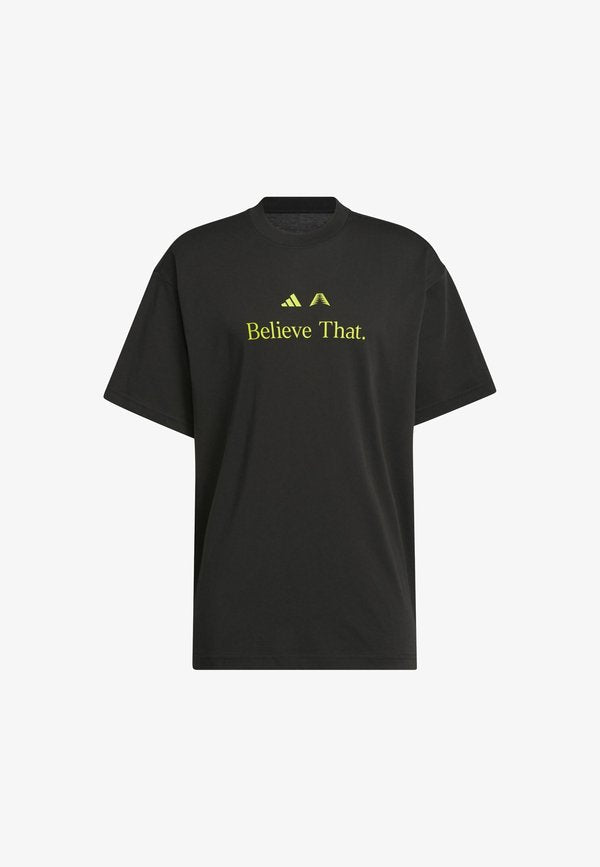 adidas Performance ANT BELIEVE - Print T-shirt - black/preloved lime