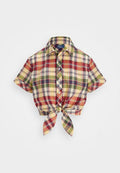 Polo Ralph Lauren CROPPED PLAID COTTON TIE FRONT TOP