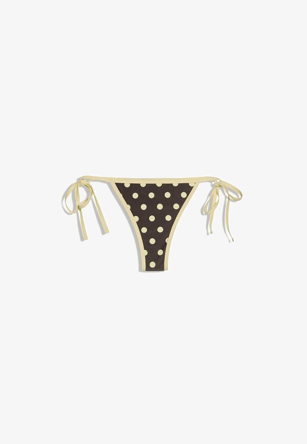 Bershka POLKA DOT THONG  BRIEFS  - Bikini bottoms - dark brown