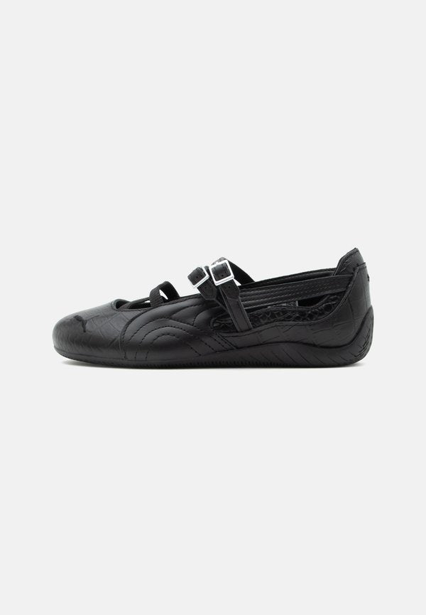Puma SPEEDCAT CROC - Ankle strap ballet pumps - black/cool dark gray