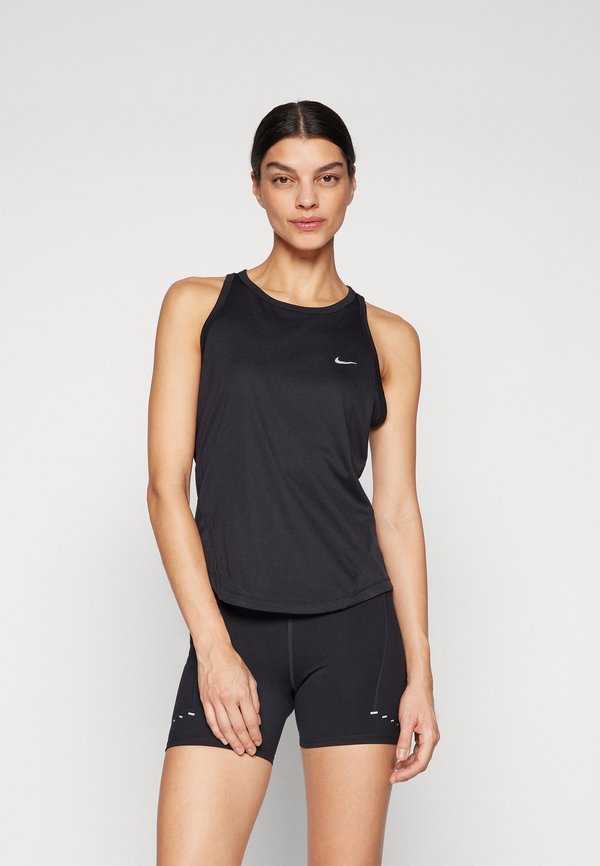 Nike Performance TEMPO TANK - Top - black/silver-coloured