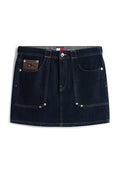 Tommy Jeans FLAG EMBROIDERY DENIM STRAIGHT MINI SKIRT