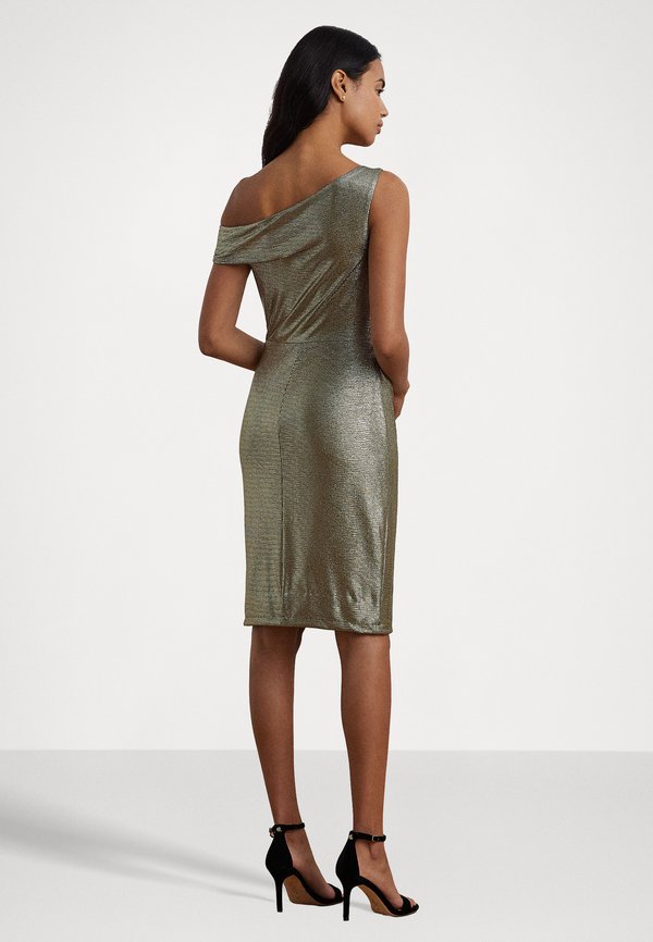 Lauren Ralph Lauren METALLIC ONE SHOULDER COCKTAIL DRESS