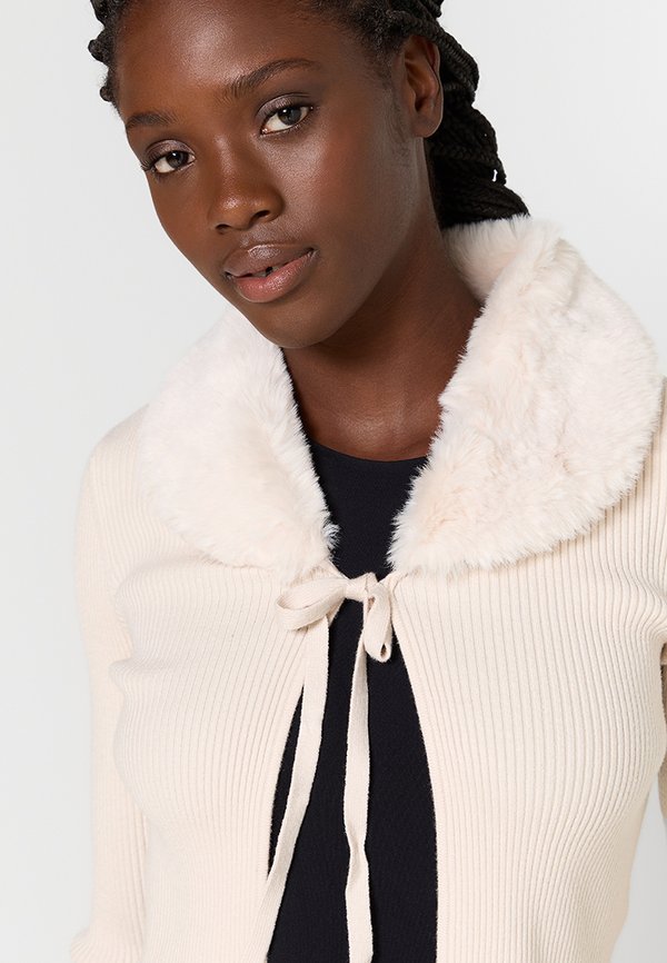 ORSAY  FURCARDI WITH BOW AND COLLAR SOFT HANDFEEL