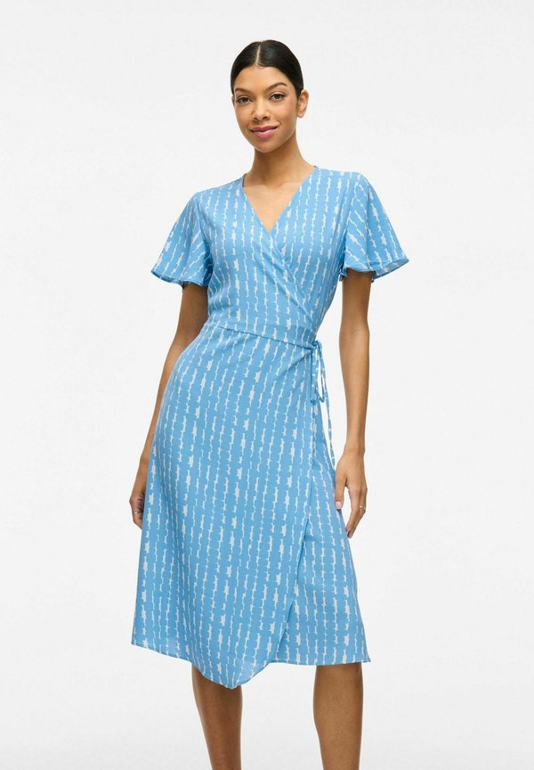 VILA VILOVIE S/S WRAP MIDI DRESS - NOOS