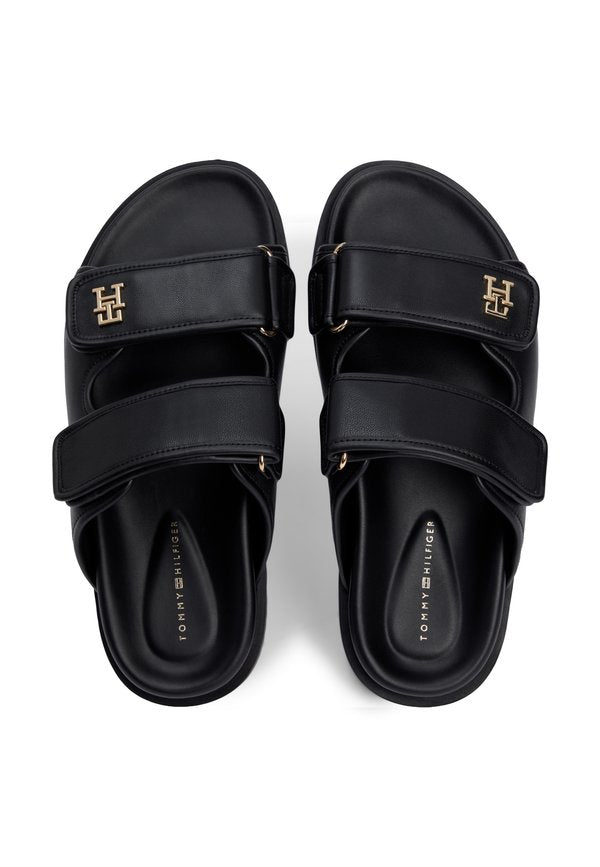 Tommy Hilfiger LEATHER TH MONOGRAM DOUBLE STRAP SANDALS