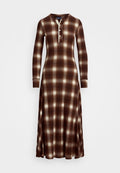 Polo Ralph Lauren PLAID WAFFLE-KNIT HENLEY DRESS