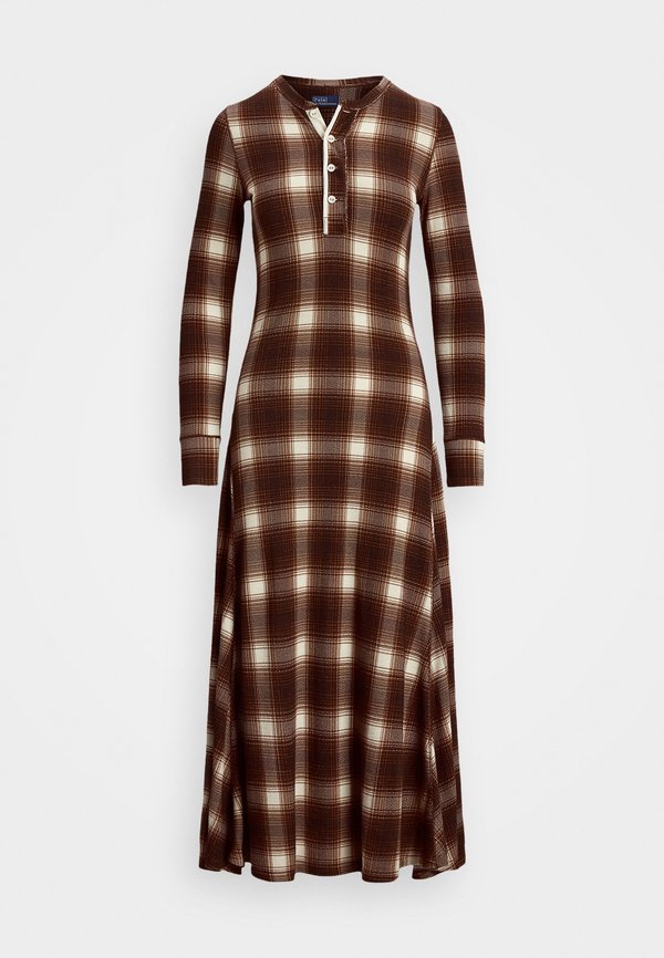 Polo Ralph Lauren PLAID WAFFLE-KNIT HENLEY DRESS