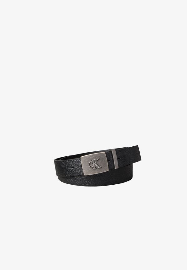 Calvin Klein JEANS PLAQUE PEBBLE FIXED - Belt - black