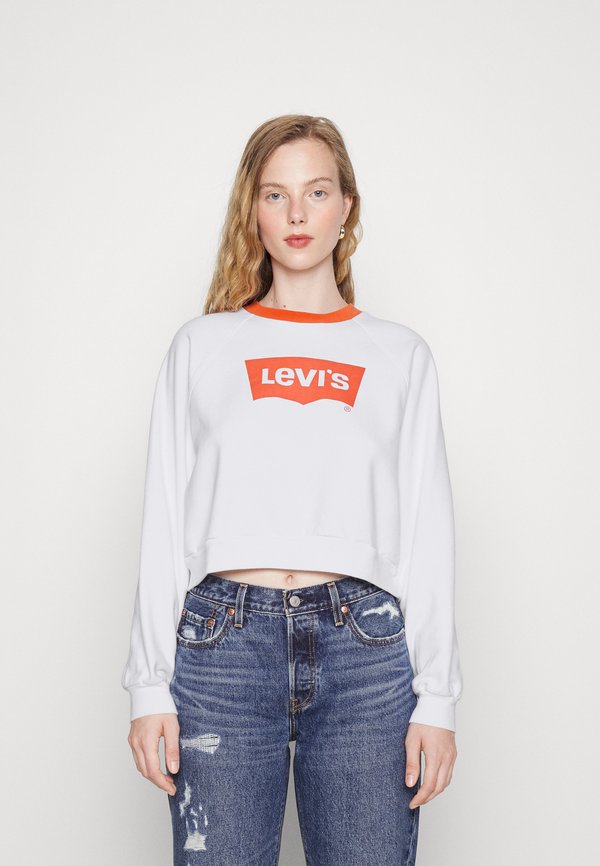 Levi's® VINTAGE RAGLAN CREW - Sweatshirt - bright white/orange rust