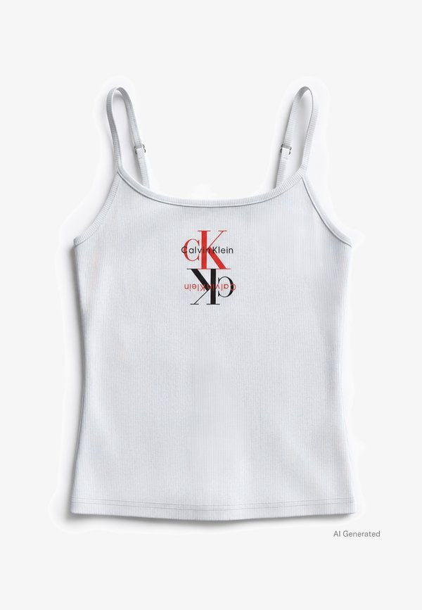 Calvin Klein Jeans 90S CAPSULE CONTOUR - Top - bright white