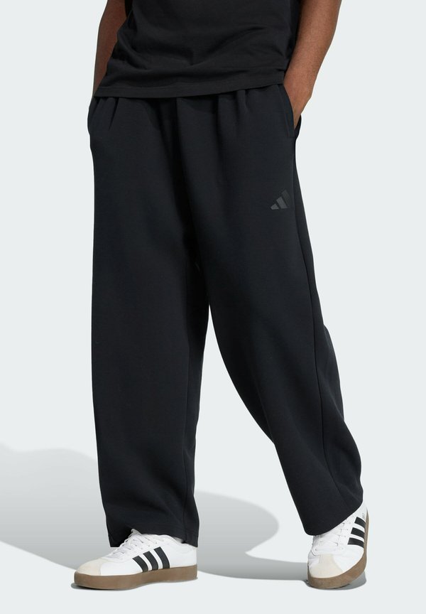 adidas Sportswear SOFT LUX STRAIGHT LEG PANTS - Tracksuit bottoms - black