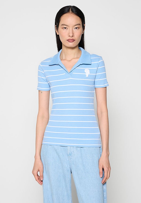 KARL LAGERFELD IKON STRIPED RIB POLO