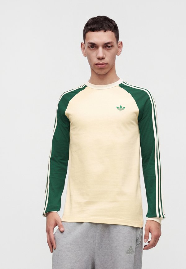 adidas Originals TEE - Long sleeved top - warm vanilla/collegiate green